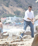 Tom Hanks and son hug in Malibu 