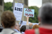Kundegebung für die Aufnahme von Edward Snowen in Berlin