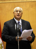 Adly Mansour, head of the Supreme Constitutional Court, at his swearing-in ceremony as interim President, Cairo, Egypt - 04 Jul 2013
