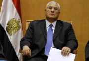 Adly Mansour, head of the Supreme Constitutional Court, at his swearing-in ceremony as interim President, Cairo, Egypt - 04 Jul 2013