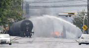 Freight train explosion, Lac-Megantic, Quebec, Canada - Jul 2013