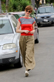 Anne Hathaway has a colorful outing in the 90210