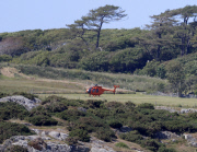 Prince William's Hired Helicopter in a Field in Anglesey, Wales, Britain - 06 Jul 2013