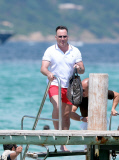 David Furnish arriving at the Club 55 in Saint Tropez