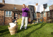 Hen Power initiative, which pairs older people in assisted living with their own chicken, Gateshead, Britain - Mar 2013