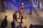 Brooklyn Decker and Chris Pine get into character on the set of 'Stretch'