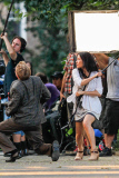 Lucy Liu on the set of "Elementary" in the Big Apple