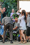 Lucy Liu on the set of "Elementary" in the Big Apple