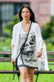 Lucy Liu on the set of "Elementary" in the Big Apple