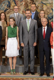 MADRID : Princess Letizia and Prince Felipe of Spain received in Audience