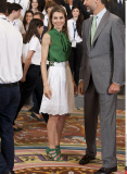 MADRID : Princess Letizia and Prince Felipe of Spain received in Audience