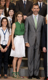 MADRID : Princess Letizia and Prince Felipe of Spain received in Audience