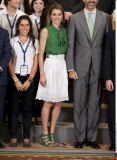MADRID : Princess Letizia and Prince Felipe of Spain received in Audience