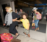Heidi Klum Flies In With Her Kids and Martin Kristen