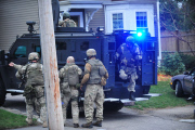 Images taken by Massachusetts State Police photographer Sgt. Sean Murphy of Boston Bomber manhunt, Boston, America - 19 Apr 2013