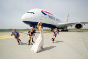 Georgia May Jagger and Rugby heavyweights launch A380 Superjumbo to Johannesburg