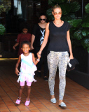 Heidi Klum feeds Lou her Jamba Juice
