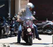 Exclusive... Tom Hanks Buys A New Vespa 