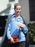 A Guant Looking Isabel Lucas Lunches with a Friend and Transports Furniture