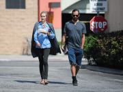 A Guant Looking Isabel Lucas Lunches with a Friend and Transports Furniture