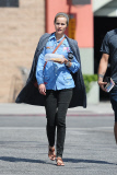 A Guant Looking Isabel Lucas Lunches with a Friend and Transports Furniture