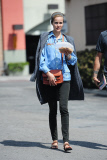 A Guant Looking Isabel Lucas Lunches with a Friend and Transports Furniture