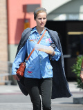 A Guant Looking Isabel Lucas Lunches with a Friend and Transports Furniture