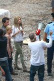 Mark Wahlberg goes into action on the set of Transformers 4