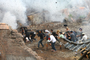 Mark Wahlberg goes into action on the set of Transformers 4