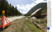 Rockfall in Tasch, Switzerland - 03 Aug 2013
