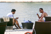 Real Madrid soccer players enjoy the warm Florida weather
