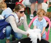 Selma Blair and Arthur have fun at the petting zoo