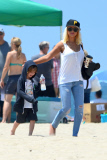 *EXCLUSIVE* Christina Aguilera and Jordan Bratman reunite with Max at a Beach Birthday Party **WEB EMBARGO UNTIL 7AM  08/13/2013**