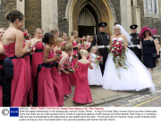 Bride has eighty bridesmaids on her wedding day, Harwich, Essex, Britain - 10 Aug 2013