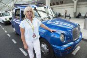 Taxi driver Tracey Mitchell who picked up Carole and Michael Middleton after they met their grandchild, London, Britain - 24 Jul 2013