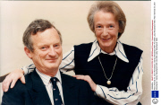 Rear Admiral Sir John Woodward / Sandy Woodward With His Wife Lady Woodward 1992.