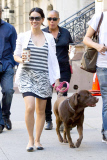 Lucy Liu and her Lab is all smiles in the NYC