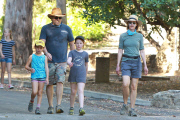 Helen Hunt and her family go for a Sunday morning hike