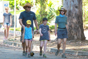 Helen Hunt and her family go for a Sunday morning hike