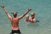 *EXCLUSIVE* WEB OK Christina Applegate and Martyn LeNoble explore the water with Sadie Grace 