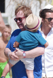 Elton John and David Furnish in Saint Tropez