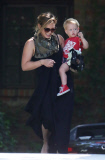 Hilary Duff leaves a playdate with Luca