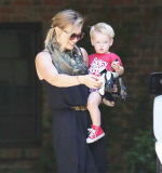 Hilary Duff leaves a playdate with Luca