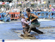 World Gravy Wrestling Championship. Rose and Bowl Pub, Stackshead, Lancashire., Britain - 26 Aug 2013