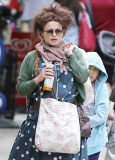 HELENA BONHAM CARTER WITH HER SON IN LONDON