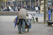 Obdachoser in der Innenstadt von Duisburg