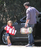 Ben Affleck Takes Daughter Seraphina To A Party 
