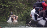 Bosnia Monica Bellucci and Emir Kusturica on the set of 'The Milky Road'