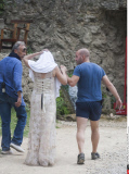 Bosnia Monica Bellucci and Emir Kusturica on the set of 'The Milky Road'