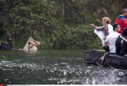 Bosnia Monica Bellucci and Emir Kusturica on the set of 'The Milky Road'